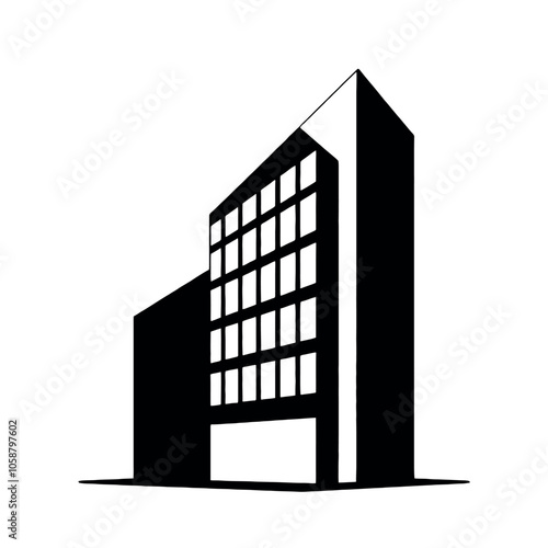 a building logo vector silhouette, a modern shape building logo concept