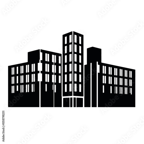 a building logo vector silhouette, a modern shape building logo concept