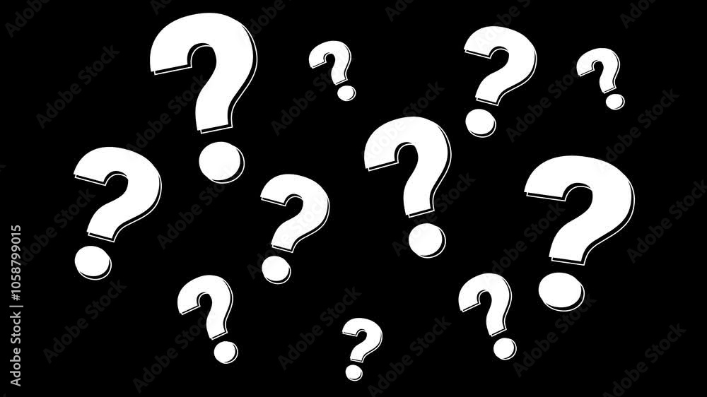 Animation of a question mark appearing on a transparent background. Perfect for FAQs and queries Animation of a question mark appearing on a transparent background. Perfect for FAQs and queries