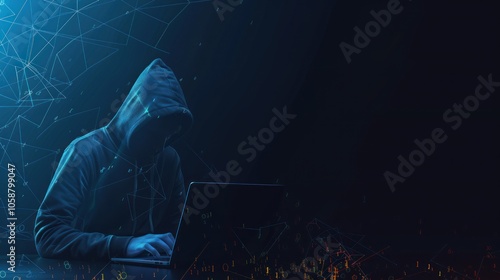Cybersecurity Hacker in Dark Room