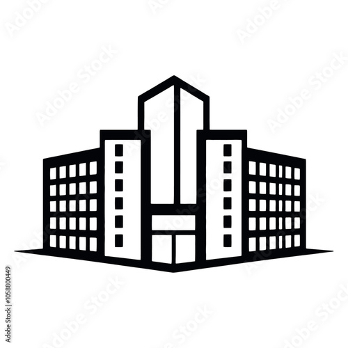 a building logo vector silhouette, a modern shape building logo concept