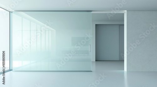 Wallpaper Mural Modern interior with glass matte walls and door Torontodigital.ca