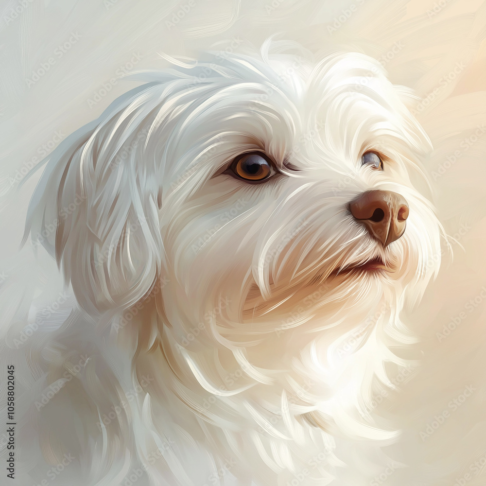 Portrait of a fluffy white dog with soft fur and gentle expression, evoking feelings of warmth and companionship. Ideal for pet lovers and animal care themes. Portrait of a fluffy white dog with soft fur and gentle expression, evoking feelings of warmth and companionship. Ideal for pet lovers and animal care themes.