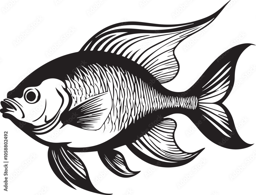 Fototapeta premium black and white fish