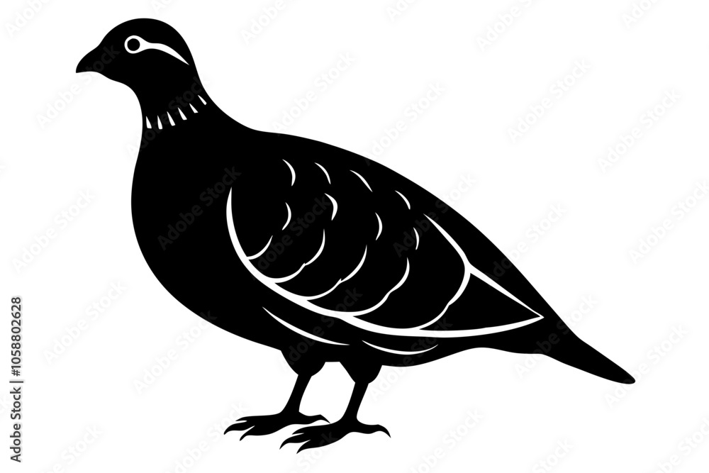 Fototapeta premium Partridge Bird Silhouette Vector Classic Wildlife Illustration Design