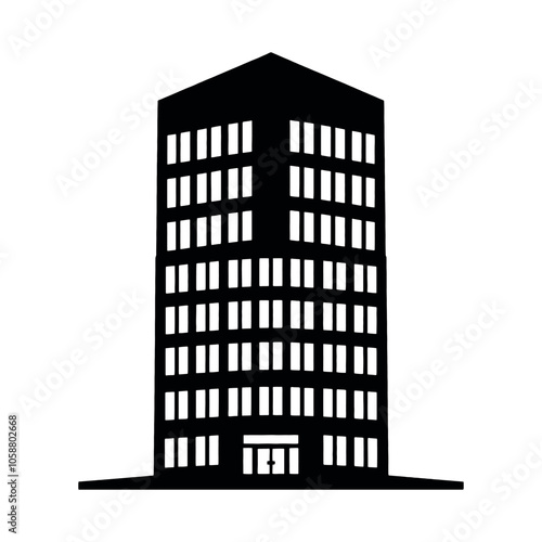 a building logo vector silhouette, a modern shape building logo concept