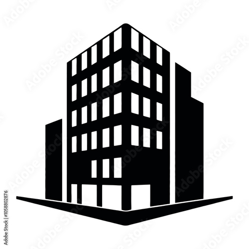 a building logo vector silhouette, a modern shape building logo concept