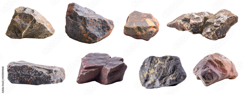 set of eight rock stone Isolate cut out transparent background abstract collection set of eight rock stone Isolate cut out transparent background abstract collection