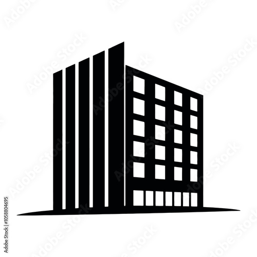 a building logo vector silhouette, a modern shape building logo concept