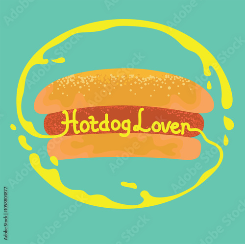 hot dog lover illustration with unique lettering high quality vector image stock