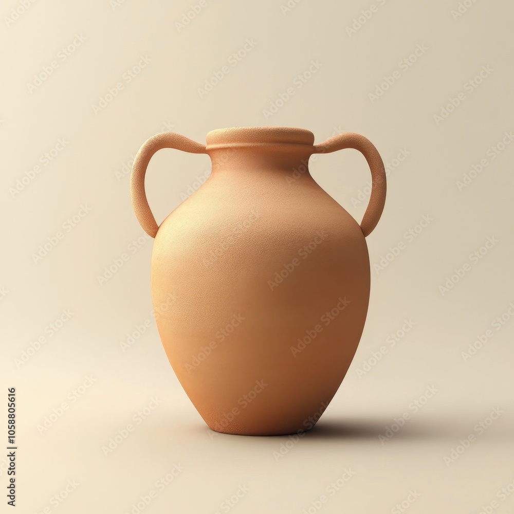 Minimalist Terracotta Vase with Intricate Handles Minimalist Terracotta Vase with Intricate Handles