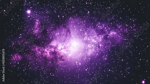 Purple Galaxy Stars Background Light Gradient Background with Room for Typography