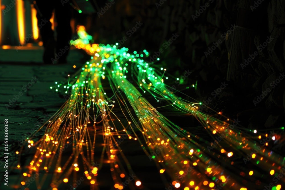 Fototapeta premium A bunch of lights on the ground, suitable for various events and celebrations
