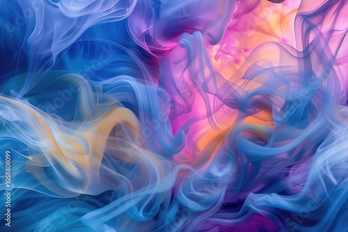 A close-up shot of a vibrant and colorful smoke background, suitable for use in various creative projects