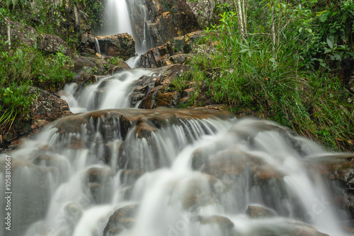 cachoeira na cidade de Alto Paraiso de Goiás, região da Chapada dos Veadeiros, Estado de Goiás, Brasil