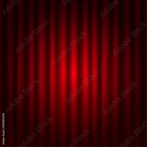 Red curtains background vector illustration.