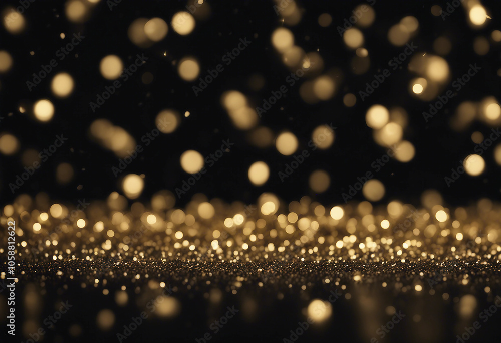 Black festive background Abstract scattering of gold sparkles on black Holiday backdrop Black festive background Abstract scattering of gold sparkles on black Holiday backdrop