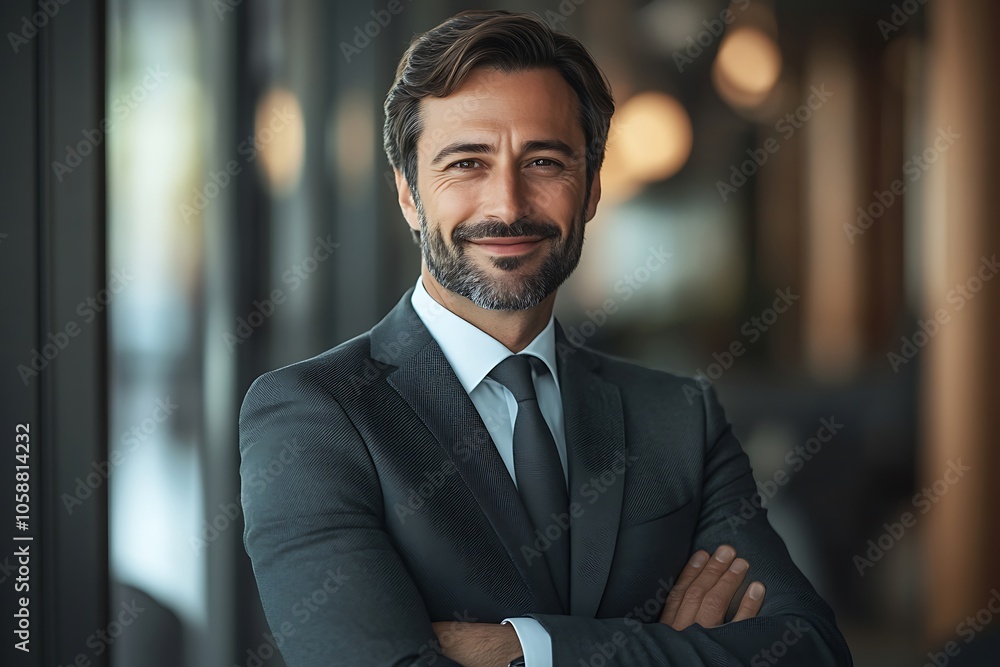Smiling Businessman in Suit with Arms Crossed1 Smiling Businessman in Suit with Arms Crossed1
