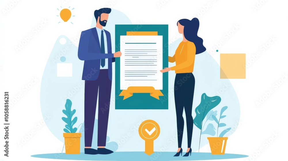 A manager recognizing an employee's hard work with a certificate, boosting motivation through appreciation A manager recognizing an employee's hard work with a certificate, boosting motivation through appreciation