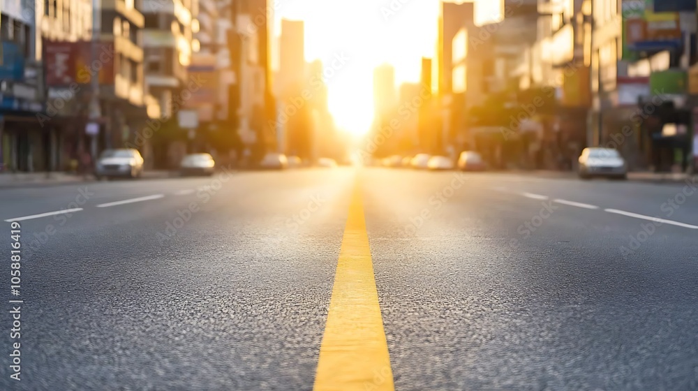 City Road Sunset Minimalist White Background with Space for Text City Road Sunset Minimalist White Background with Space for Text
