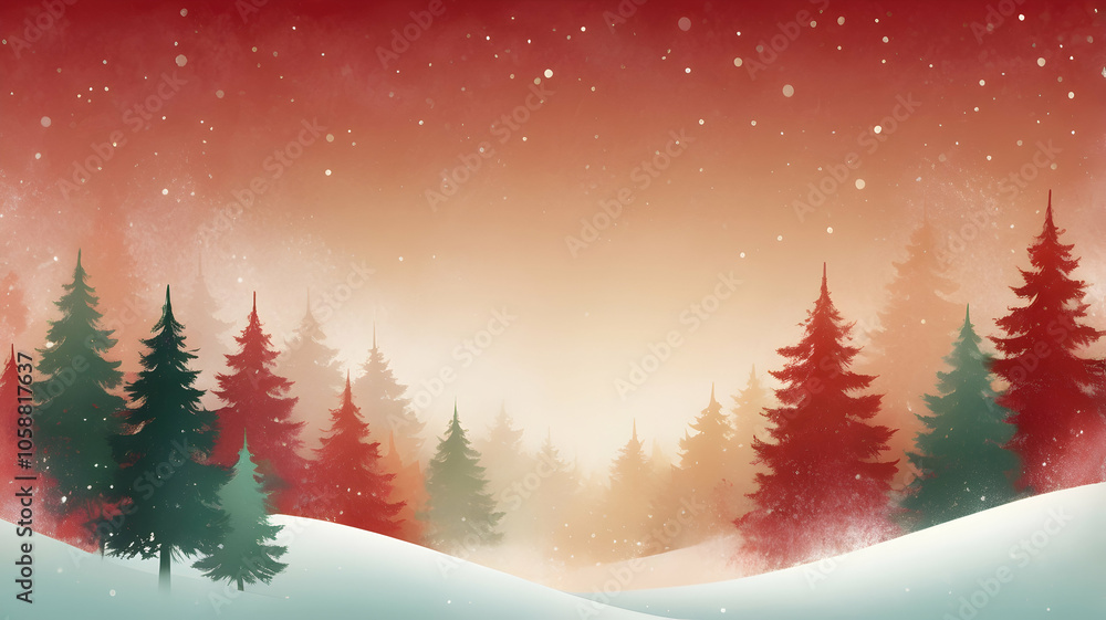 Naklejka premium Festive Christmas Gradient with Subtle Sparkle: Red, Green, and Gold Holiday-Themed Graphic Background Texture