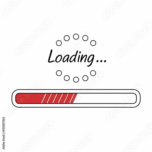 A simple and modern illustration of a loading bar and a loading circle. Perfect for adding a touch of humor to your website or app, or to represent the process of waiting for something to load.