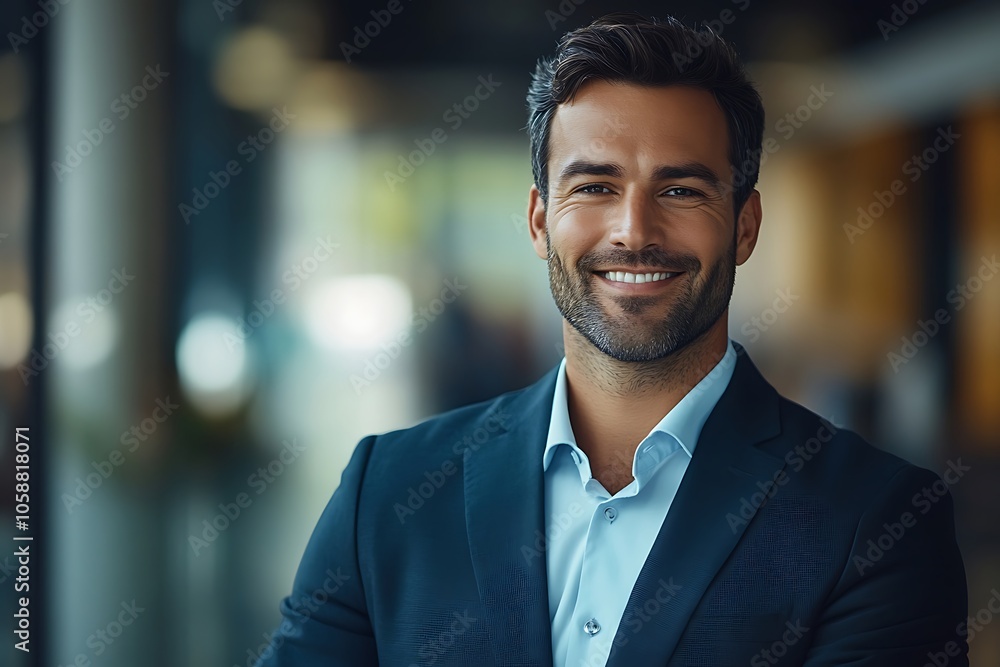 Smiling Businessman in White Shirt and Suit Jacket Portrait Smiling Businessman in White Shirt and Suit Jacket Portrait