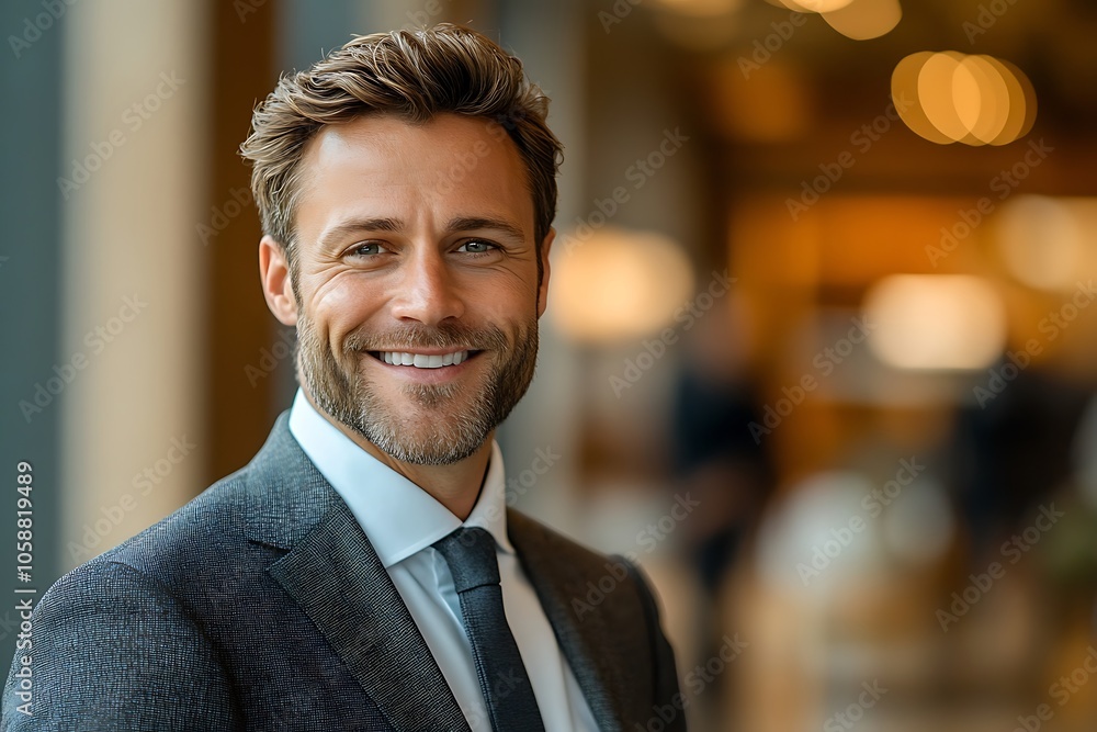 Smiling Businessman Portrait, Professional Headshot with Light Background Smiling Businessman Portrait, Professional Headshot with Light Background