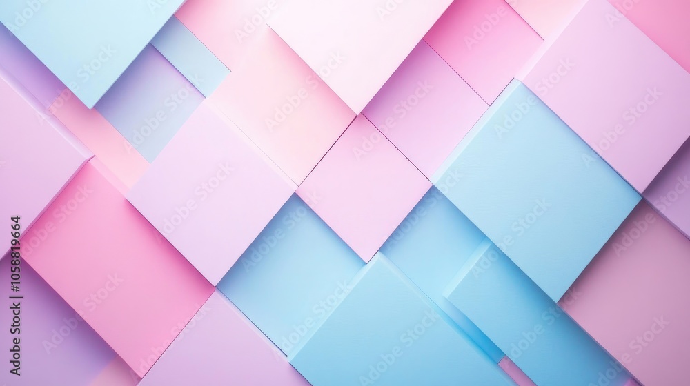 Geometric pastel background featuring pink and blue hues designed with ample copy space Geometric pastel background featuring pink and blue hues designed with ample copy space