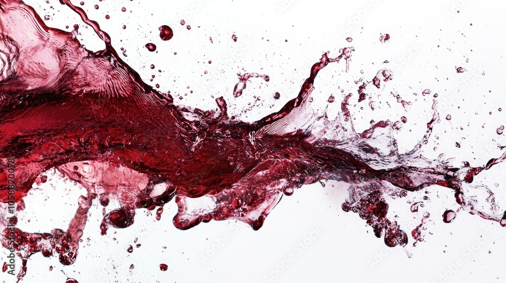 Red wine splashing against a white backdrop Red wine splashing against a white backdrop