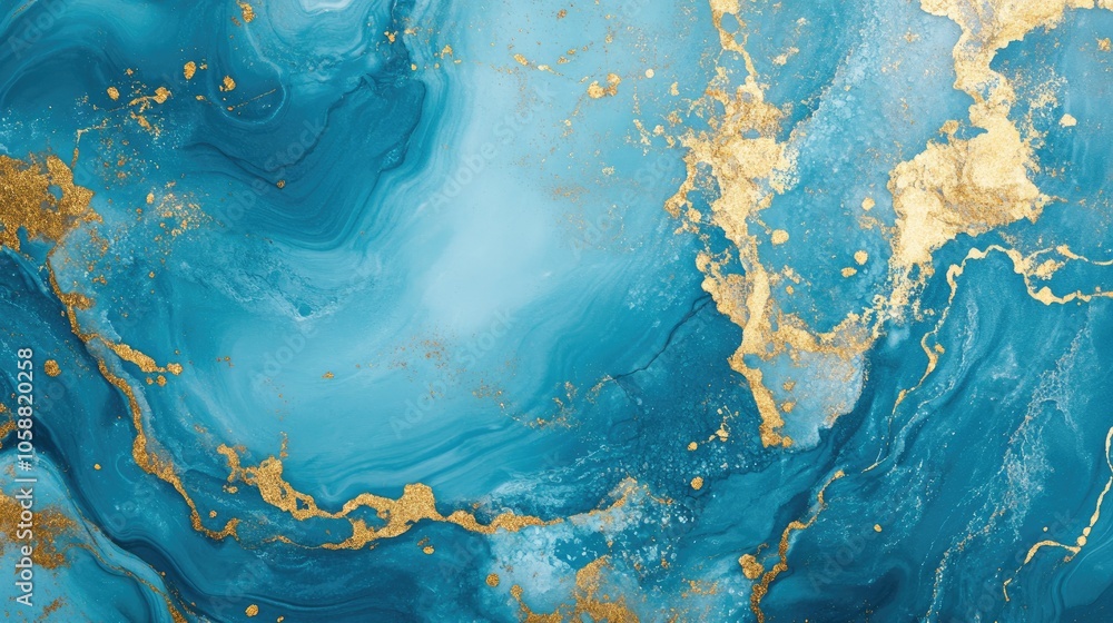 Blue marble with a gold background featuring a turquoise marble texture and golden accents Abstract design Blue marble with a gold background featuring a turquoise marble texture and golden accents Abstract design