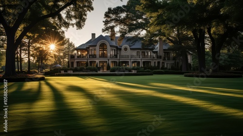 lscape house and grass