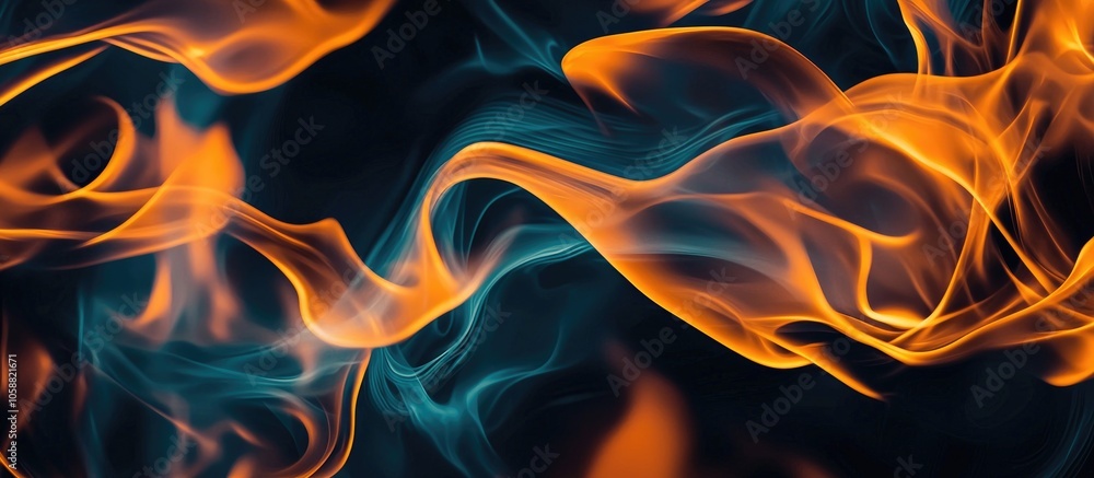 Close Up Fire Flames Abstract On Black Background Close Up Fire Flames Abstract On Black Background