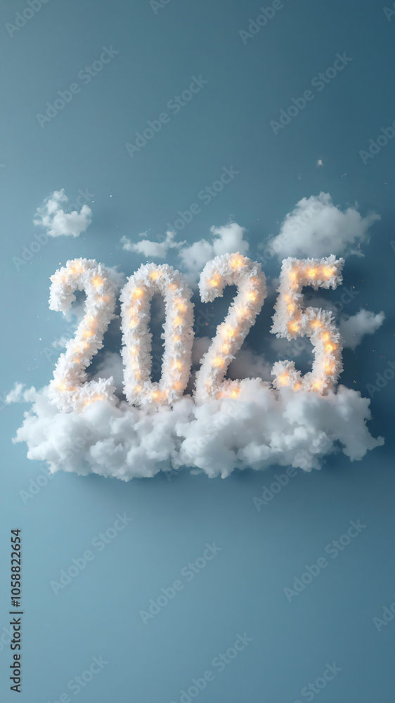 2025 year number in the clouds 2025 year number in the clouds