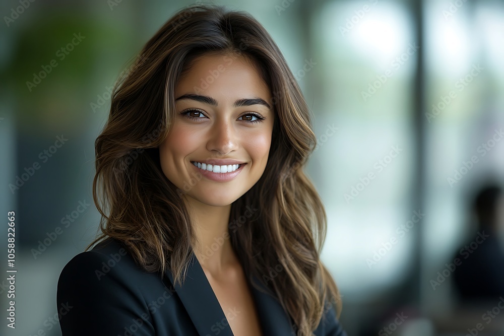Smiling Businesswoman Headshot in Professional Attire - Natural Lighting Smiling Businesswoman Headshot in Professional Attire - Natural Lighting