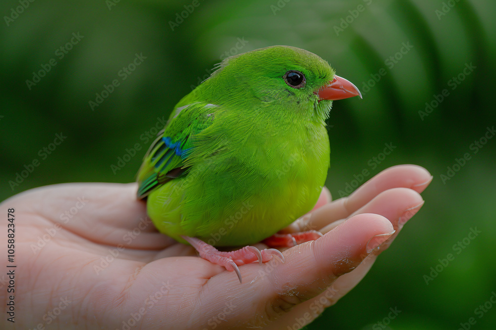 gentle bird wellness check showing professional handling gentle bird wellness check showing professional handling