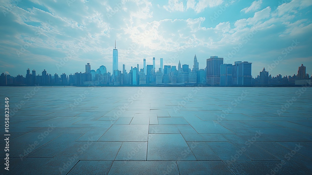 Urban Center in Manhattan and Dubai Featuring Pathways, Parking, and Road for Automotive Advertising Urban Center in Manhattan and Dubai Featuring Pathways, Parking, and Road for Automotive Advertising