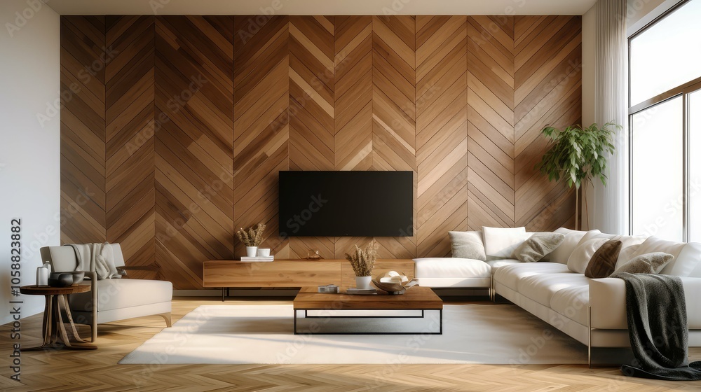 Obraz premium accent chevron wood
