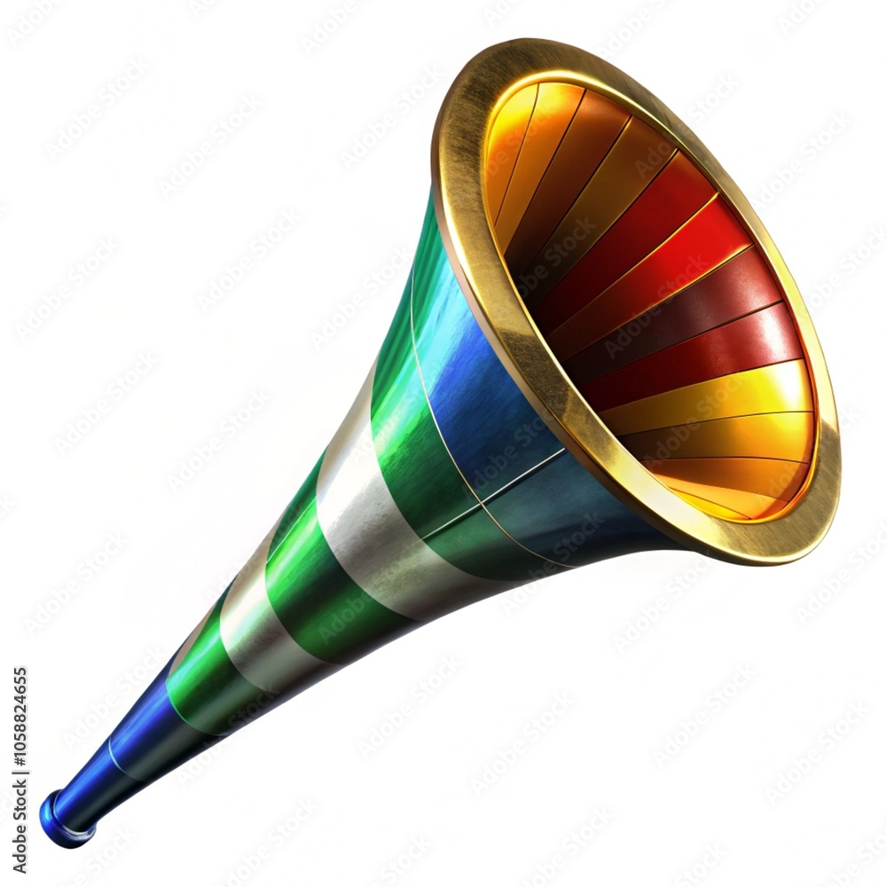 South African Vuvuzela isolated on a white background