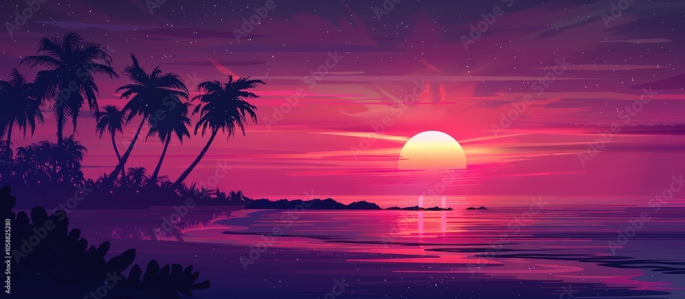 Sunset On The Summer On The Beach Dark And Ligth Beatiful Sunset On The Summer On The Beach Dark And Ligth Beatiful