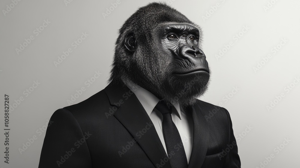Gorilla wearing a suit Gorilla wearing a suit
