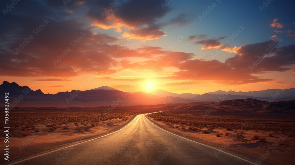 Fototapeta premium sand side view of road