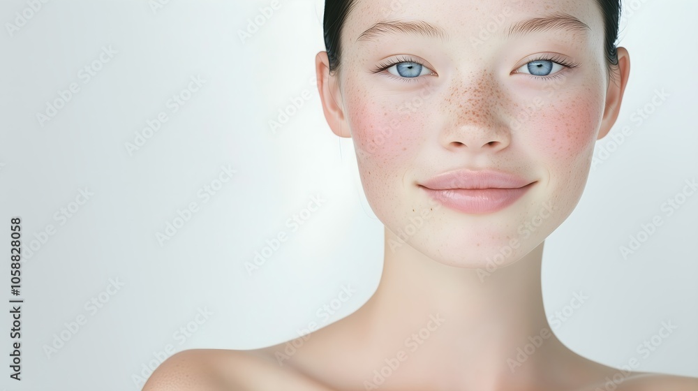 Young Asian woman with blue eyes and freckles showing natural glowing skin, vitamin and supplement beauty concept
Young Asian woman with blue eyes and freckles showing natural glowing skin, vitamin and supplement beauty concept