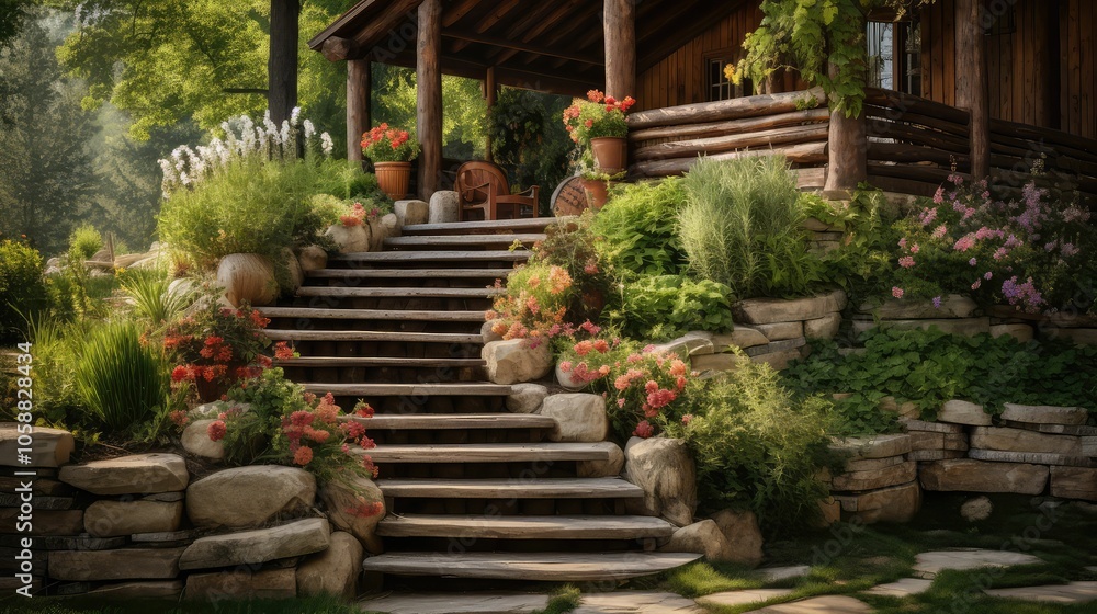Obraz premium weathered staircase wooden