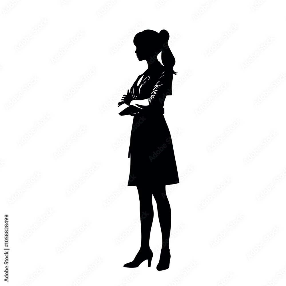 female doctor standing pose vector silhouette female doctor standing pose vector silhouette