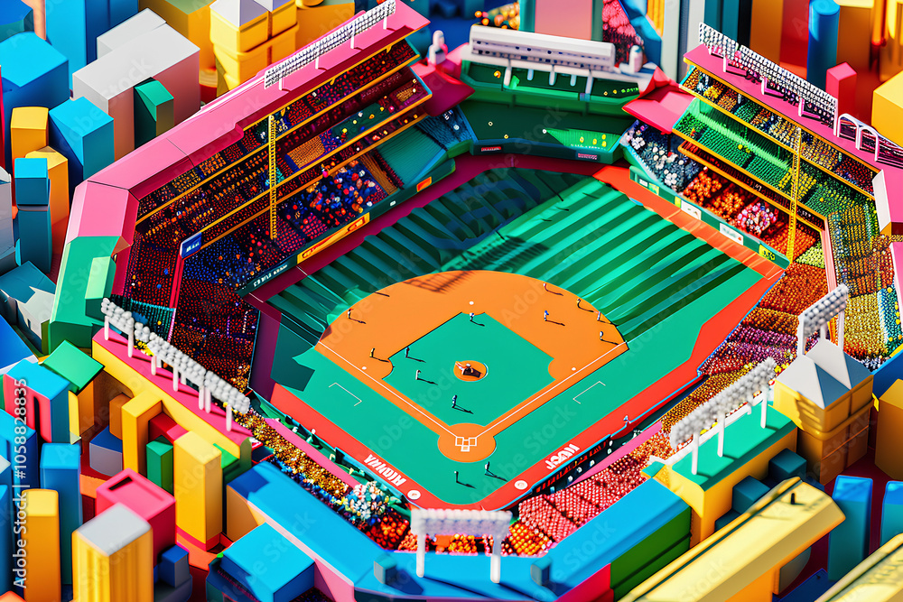 カラフルなMLBの野球スタジアム カラフルなMLBの野球スタジアム