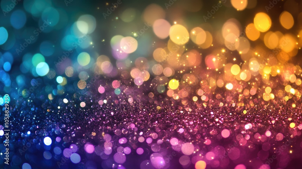 A stunning array of vibrant glitter featuring a bokeh effect producing a lively and festive backdrop that shimmers in a spectrum of colors A stunning array of vibrant glitter featuring a bokeh effect producing a lively and festive backdrop that shimmers in a spectrum of colors