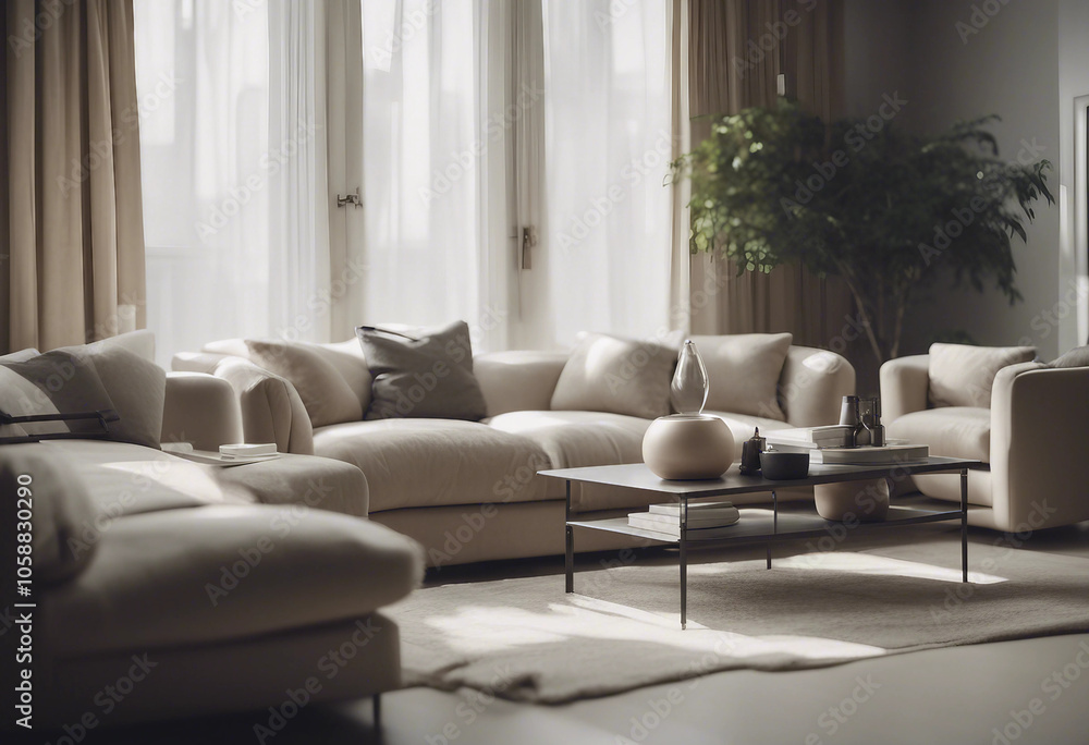 Luxury property interiors composition with natural lighting minimal furniture and neutral tones Resi Luxury property interiors composition with natural lighting minimal furniture and neutral tones Resi