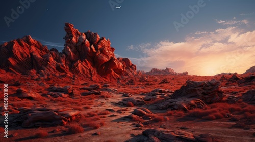 rugged landscape red photo