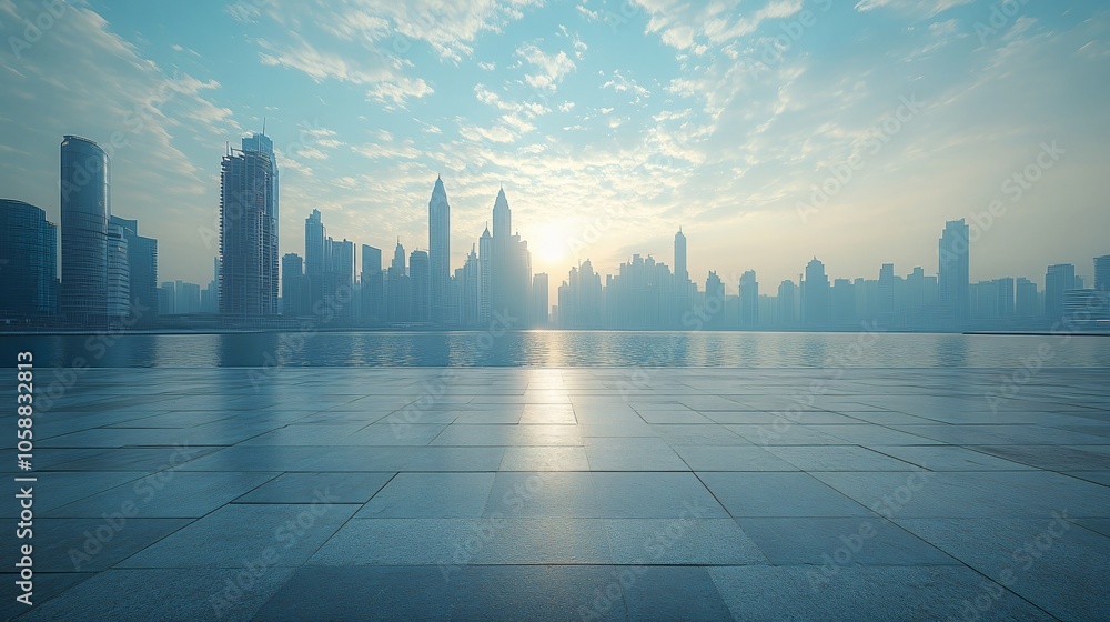 Urban Center in Manhattan and Dubai Featuring Pathways, Parking, and Road for Automotive Advertising Urban Center in Manhattan and Dubai Featuring Pathways, Parking, and Road for Automotive Advertising